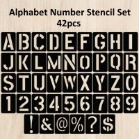 42pcs Alphabet Number Stencil Set DIY Craft Layering Stencils Painting Scrapbooking Stamping Embossing Album Paper Card Template Rulers  Stencils
