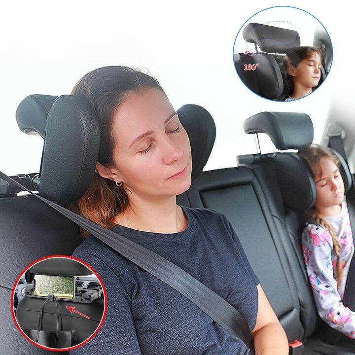 Car Seat Headrest Pillow Adjustable Head Support Pillow Car Interior U Shaped Pillow Travel