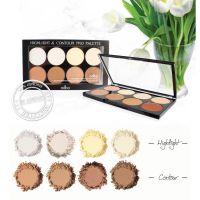 เครื่องสำอางแต่งหน้า เครื่องสำอางราคาถูก Odbo Highlight &amp; Contour Pro Palette OD138 ไฮไลท์ Highlighter คอนทัวร์ คอนทัวร์หน้า เฉดดิ้ง 8 เฉดสี พาเลท เครื่องสำอางเกาหลี