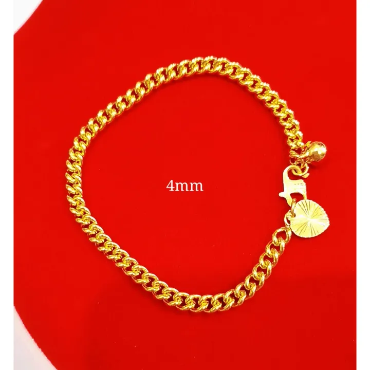 Free Cop 916 Rantai Tangan Gajah Emas Bangkok Jewellery Bracelet Golden