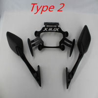 Motorcycle Stand Bracket Mobile Phone GPS Navigation Plate Bracket Rearview Mirrors Set For Yamaha XMAX250 300 400 125 2017-2020 ของขวัญ ของขวัญ