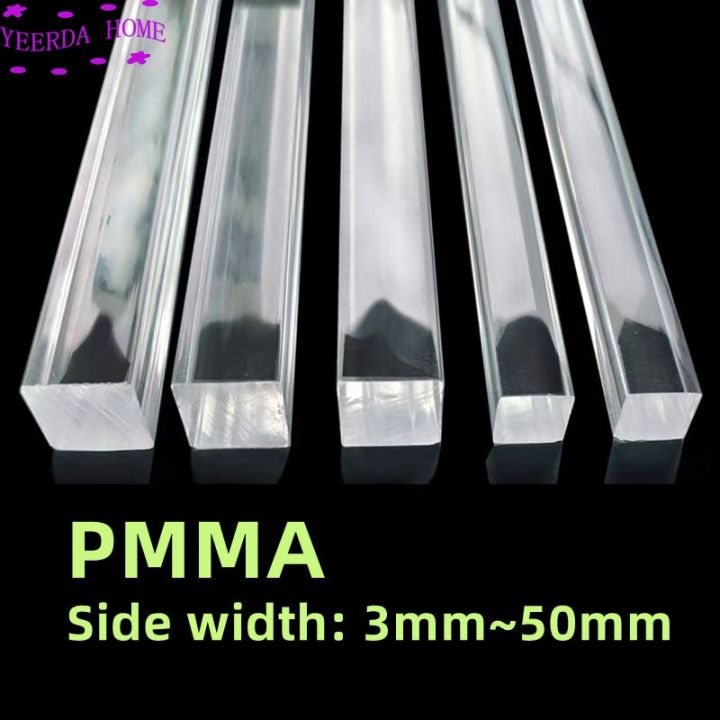 10~50Cm Length Transparent Square Acrylic Stick PMMA Plexiglass Bar DIY  Tools Rod Holder Stand Custom Cut