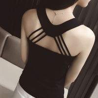 GDS เสื้อกั๊กผู้หญิงสำหรับฤดูร้อน Strappy กลับกลวงออกแขนกุดบางพอดีตัวลำลองหญิงเสื้อ Strappy กลับกลวงออกแขนกุดบางพอดีเสื้อกั๊กถังท็อปส์ผู้หญิงฤดูร้อนอุปกรณ์ลำลองสบายหรูหรา