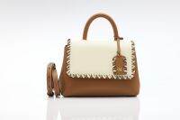 Xotique Camille handbag in tan/ivory leather