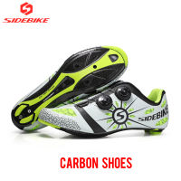 SIDEBIKE Carbon shoes Road cycling shoes Ultralight About 430g Men shoes Sapatilha Carbono Bicycle Cycling shoes