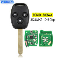 YOUBBA 3ปุ่มรถกุญแจรีโมท Fob ปลุกควบคุมสำหรับ Honda Accord Civic N5F-S0084-A สตรีม ID46ชิป313.8เมกะเฮิร์ตซ์2008-2012