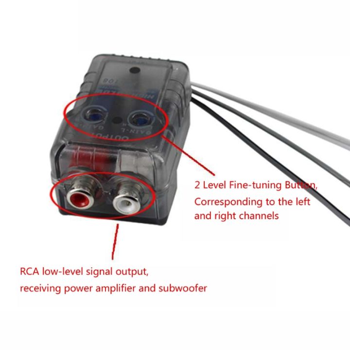 ตัวแปลงสัญญาณลำโพงระดับสูงเป็น-rca-ระดับต่ำ-อะแดปเตอร์แปลงเสียงซับวูฟเฟอร์สูงเป็นต่ำ