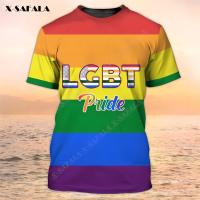 LGBT Rainbow ความภาคภูมิใจธงอเมริกัน 3D เต็มตัวพิมพ์นมไฟเบอร์ LGBT เสื้อยืดผู้ชายเสื้อยืดผู้หญิงสบาย ๆ Top Gaymer ของขวัญที่ดีที่สุด XS-5XL