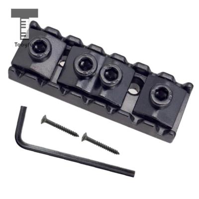 ：《》{“】= Tooyful Black Zinc Alloy String Locking Lock Nut Kit Tools With 1 Wrench 2 Screws For 7 String Electric Guitar Parts DIY