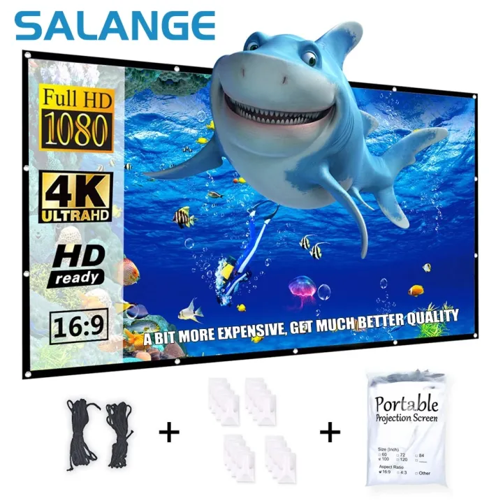 Salange Projector Screen 100 inch 120 inch 150 Portable Foldable for