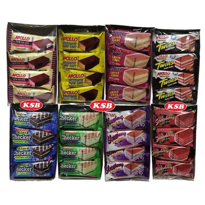 [8 pcs ]Apollo Layer Cake Chocolate/Strawberry Chocolate /Blueberry ...