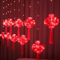 〖ItalyNest shop〗โคมไฟสาย LED ม่านแสงไฟ,โคมไฟลวดทองแดง Hiasan Kamar เทศกาลปีใหม่โคมไฟสีแดงโคมไฟม่านปีใหม่จีน