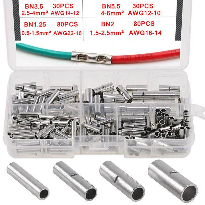 220PCS BN1.25 BN2 BN3.5 BN5.5 Bare End Cable Connector Bulk Box Crimp ...