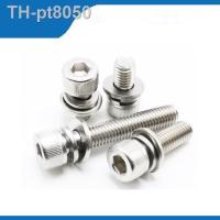 ♞❣  Free shipping 20pcs M3 8mm M3x8mm 304 Stainless Steel Inner Hex Bolt Hexagon combination Socket Lock Washer Sems Assembly Screw