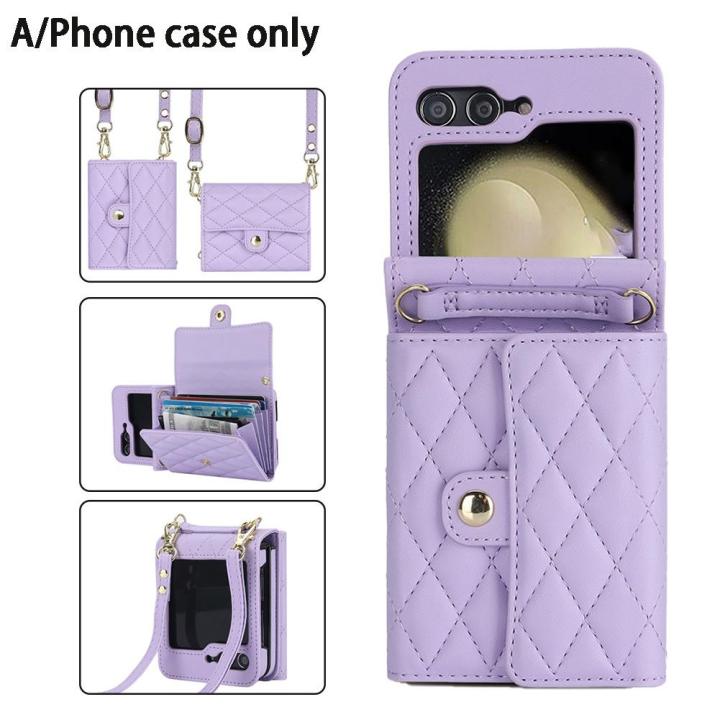 crossbody-phone-bag-folding-pu-leather-mobile-phone-suitable-zflip5-for-samsung-case-v5a5