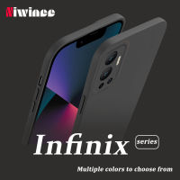 NIWINEE สำหรับ Infinix Hot 12 12i 12 Play 11 11S 10S 10 11 Play 9 Play 8เคสโทรศัพท์ใหม่ตรงขอบซิลิโคนเหลว All-Inclusive เลนส์ Anti-Fall ใหม่ Ultra-Thin Simple บุคลิกภาพเคสโทรศัพท์นิ่มสุดสร้างสรรค์