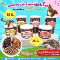 (Ratima)ขนมหนูแฮมเตอร์ ขนมชูก้าร์ กระรอก แมลงอบแห้ง อาหารเสริมสำหรับสัตว์เล็ก khunnoo 2 ขนาด