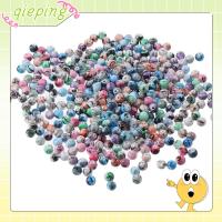 QIEPING 500 Pieces 8 mm คะ ลูกปัดอะคริลิค หลากสี ลายหมึก การย้อมลูกปัดจำนวนมาก งานฝีมือดีไอวาย อะคริลิค ลูกปัดกลมหลวม สำหรับทำเครื่องประดับต่างหู