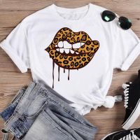 Leopard Lip Tassel Print T Shirt Graphic White Clothes Cartoon Tee Tshirt