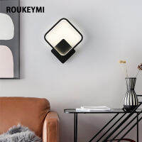 ROUKEYMI Interior Led Wall Lamp Simple Metal Luxuary Decoration Nordic Style Sconces Fixture Ho Home Corridor Indoor Lighting