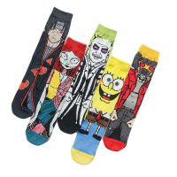 พบกับแก๊งของขวัญแฟชั่นตัวแสดงอะนิเมะ Sox Venom ฮิปฮอปพิมพ์ลาย Comfort การ์ตูน Spongebob คอสเพลย์ถุงน่องถุงเท้าลูกเรือถุงเท้าผ้าฝ้ายถุงเท้า