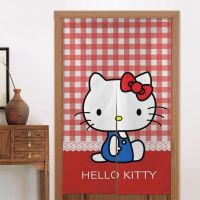 34x56in แผงม่านประตู Sanrio Hello Kitty,ม่านประตูความร้อนเป็นลมฉนวนกั้นความเป็นส่วนตัวสำหรับหน้าต่าง/ห้องนั่งเล่น/ประตู