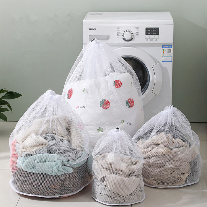 new-drawstring-large-size-bathroom-washing-laundry-bag-clothing-care-foldable-protection-net-filter-socks-underwear-washing