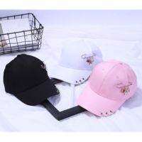 Iron ring hat unisex casual peaked cap wild hipster Korean version of the curved eaves baseball cap street sun hat 【JULY]