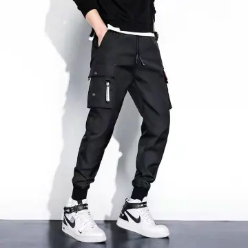 Men Streetwear Cargo Pants Overalls Mens Baggy Hip Hop Joggers Pants  Pockets Harem Pants Purple Sweatpants Korean