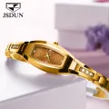 JSDUN Luxury นาฬิกาข้อมือผู้หญิงผู้หญิง Rose ทังสเตนทองเหล็กสร้อยข้อมือไรน์สโตนขนาดเล็กชุดมองเทรเฟมเรโลจิโอ feminino saat. 