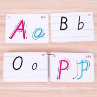 26 Letter English Flash Card Handwritten Montessori Alphabet Early Learning Educational Toy For Children Kids Gift With Buckle Flash Cards Flash Cards