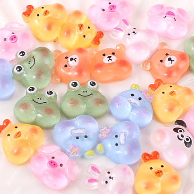 10ชิ้นเครื่องประดับศิลปะตกแต่งเล็บ Kawaii สัตว์เรซิ่น3D ตกแต่งเสน่ห์สำหรับเล็บ DIY