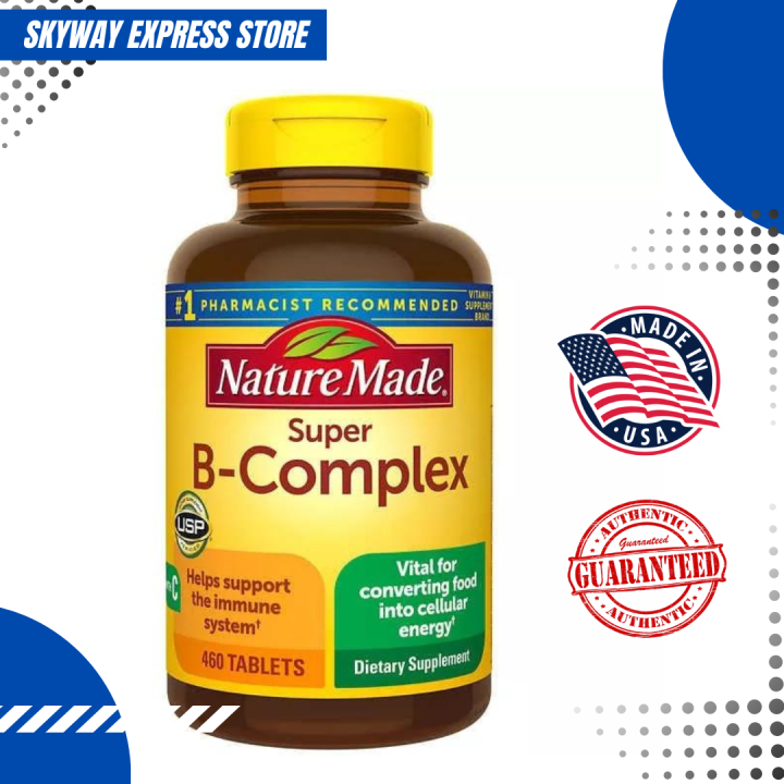 Nature Made Super B-Complex, 460 Tablets With Folic Acid And Vitamin C ...