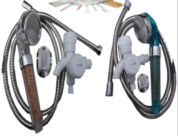 1SET Spa Energy Shower Head Shower Set w/ 2 Way Faucet Hose & Holder (1