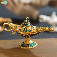 TAC โลหะขนาดเล็กแกะสลัก Aladdin โคมไฟ Magics Vintage Home Arabian Art Craft ของขวัญ Rares Retro ตำนานสี Aladdin Genie Light