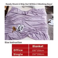 GHOME READY STOCK Office Soft Coral Velvet Quilt Blanket Selimut Baldu Gebu Comforter Comfy Sofa Blanket Checks BXC#1