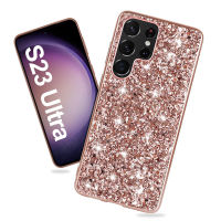 YIQIAN สำหรับ Samsung Galaxy S23 / S23 + S23 Plus / S23 Ultra 5G Case, Shiny Shiny Slim Women Girls Hybrid Soft Smooth Shockproof Protection Girls Case สำหรับ Samsung Galaxy S23 + S23 Plus / S23 Ultra 5G