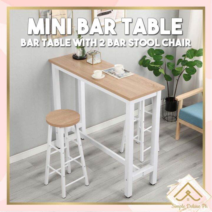 SIMPLE DELUXE PH Mini Bar Table and Chairs Set 1 pc Bar Table and 2 pcs Bar Stool Bar Counter