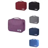 2PCS Cable Storage Bag Waterproof Digital Electronic Organizer Travel Cable Bag Portable USB Data Line Storage