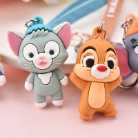 【YF】⊙۞✵  Three Dimensional Keychain Cartoon Leather Rope Ornament Fun Car Pendant