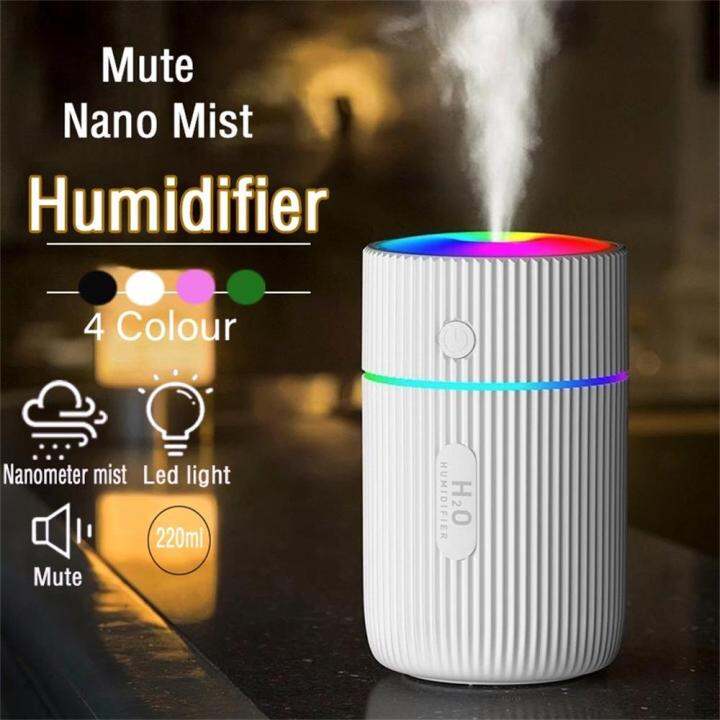 Ready Stock]Aijia 220ML Humidifier Car Diffuser Essential Oils Portable  Mini Aroma Aromatherapy for Auto Home Office USB Air Humidifiers 