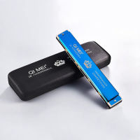 ใหม่28หลุม Chromatic Harmonica C Key Slive Professional ปากแบบพกพา Tremolo Mini Harps Woodwind Instruments