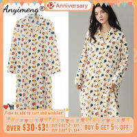 Autumn Spring Womens Partysu Dress Fresh Look XL XXL Pajamas Ins Fashion Pricess Style Nightgown Youth Ladies Floral Sleepwear