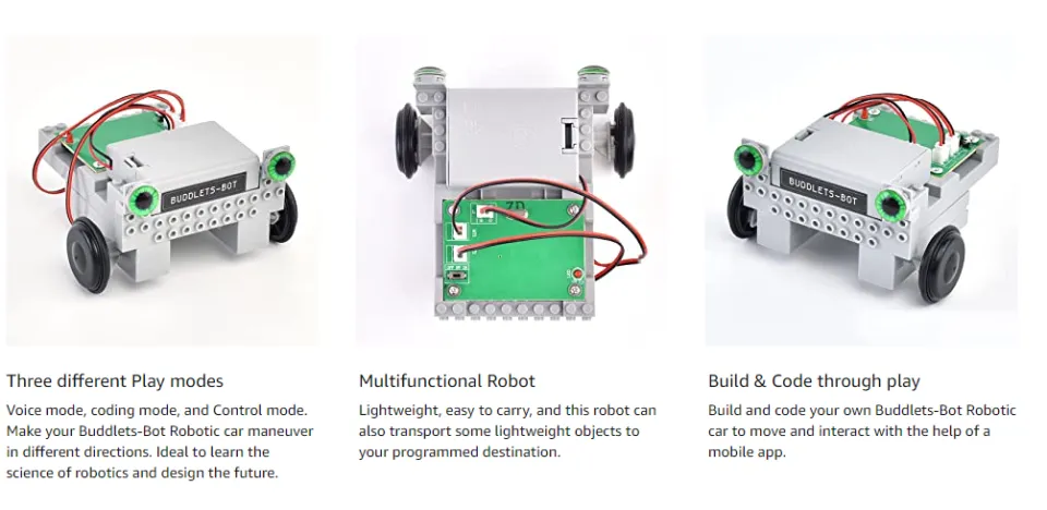 Buddlets-Bot Robot Toy Kit for Kids Ages 8-12 - STEM Coding Robotic Toy Car  for Beginners - Engineering DIY Building Kit with Voice, Coding & App