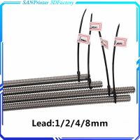 เครื่องพิมพ์3D ที่สง่างาม THSL-300-8D แท่งสี่เหลี่ยมคางหมู T8สกรูตะกั่ว8มม. Lead1mm Length100mm200mm300mm400mm500mm600mm พร้อมน็อตทองเหลือง