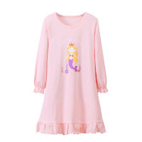 Kids Girl Nightdress Girls Long Dress Toddler Girls Sleepwear Strawberry Kids Nightgown Kawaii Princess Dress Childrens Pajamas