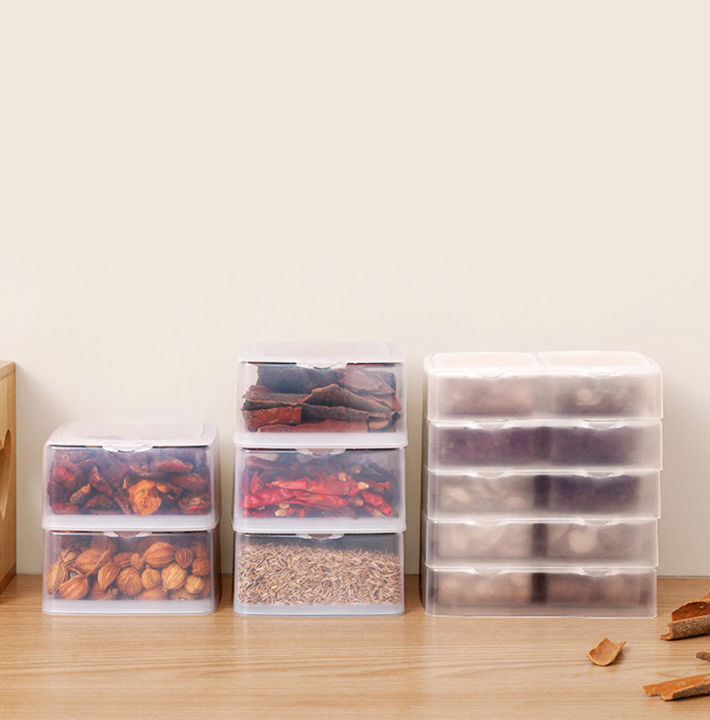 spice-storage-box-fruit-packaging-box-double-compartment-packaging-box-dried-fruit-packaging-box-sealed-preservation-box-transparent-flip-seasoning-box-flip-preservation-box