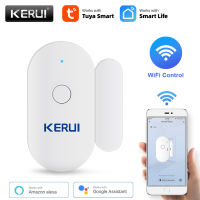 KERUI Tuya WiFi ประจำบ้านอัจฉริยะเซ็นเซอร์ประตูเตือนหน้าต่างเปิดปิดเครื่องตรวจจับสวิทช์แม่เหล็ก APP Alert รถสวนระบบ