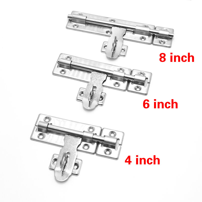 [Sedia Sedia] Kiprun 4/6/8 Inci Perkakasan Kunci Pintu Keluli Tahan Karat Barrel Bolt Selak Padlock Set Set menolak untuk Mengunci Pintu Tetingkap Laci Almari