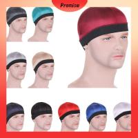 PROMISE อีลาสติก หมวก durag ผู้ชาย สีทึบทึบ ระบายอากาศได้ระบายอากาศ หมวกลายคลื่น ฝากระโปรง โพลีเอสเตอร์ หมวก durag หลากสี สำหรับผู้ชาย